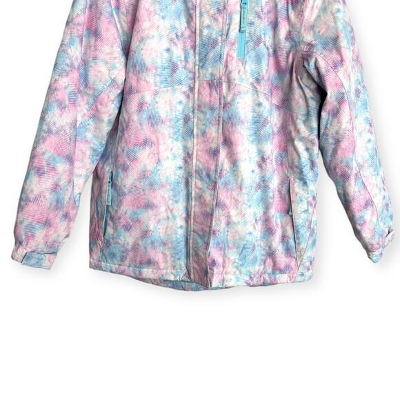 Eddie Bauer Water Color Insulated Hooded Parka Coat Girl's Size XL 16 - Picture 4 of 13